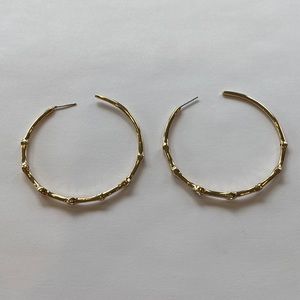Lilly Pulitzer Twilight Hoop Earrings Gold Hoop with Crystal Details Worn Once